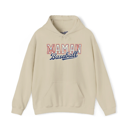 Famille et Cie - Sweat à capuche - Sweat à capuche - Maman Baseball - Sable / S / M