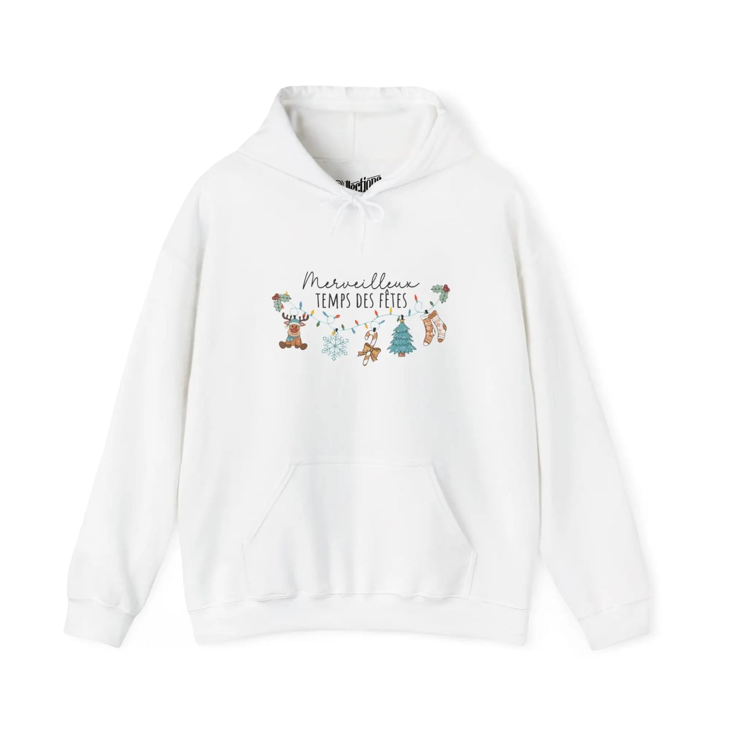 Temps des Fêtes - Sweat à capuche - Sweat à capuche - Merveilleux Temps des Fêtes - Blanc / S / M