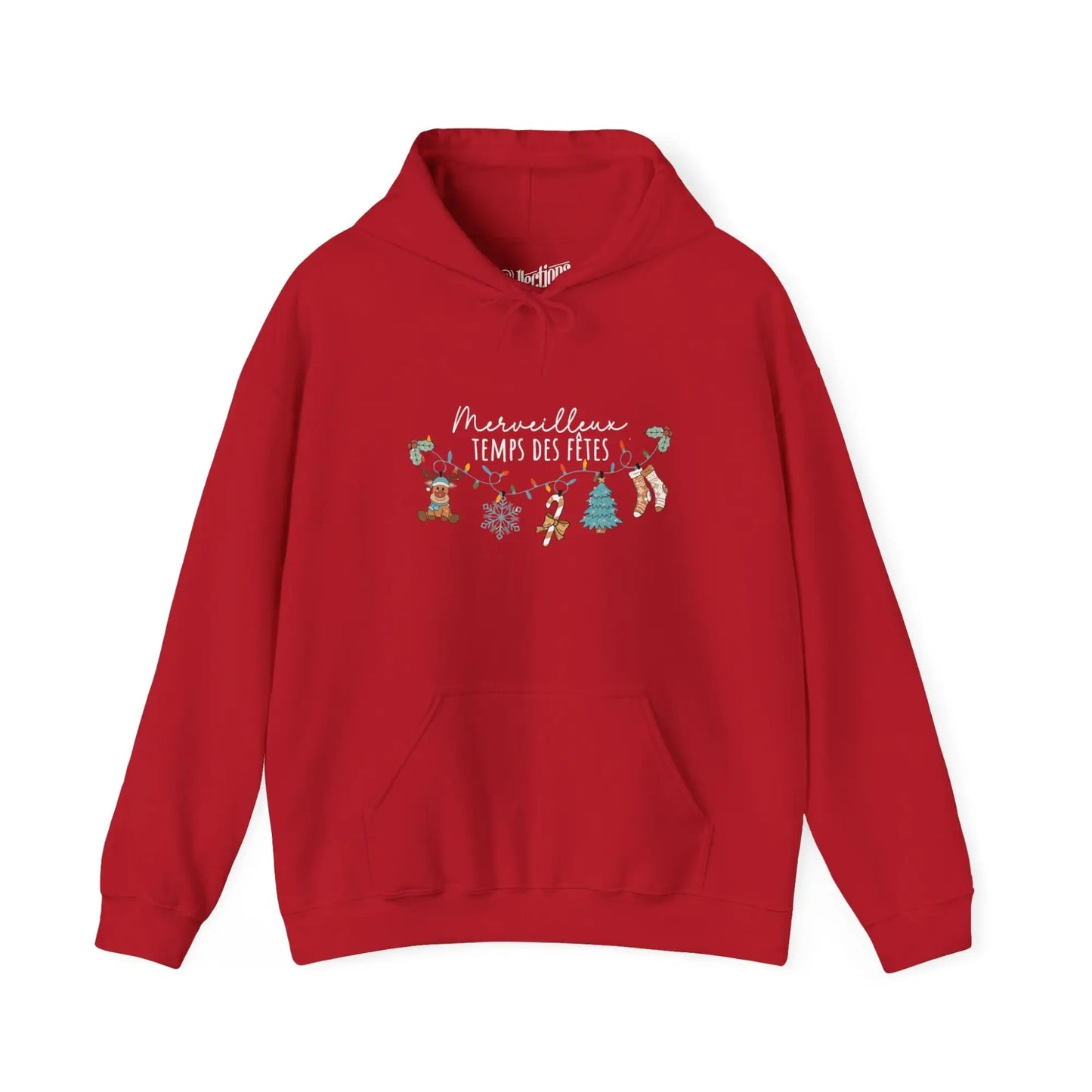Temps des Fêtes - Sweat à capuche - Sweat à capuche - Merveilleux Temps des Fêtes - Cerise / S / M
