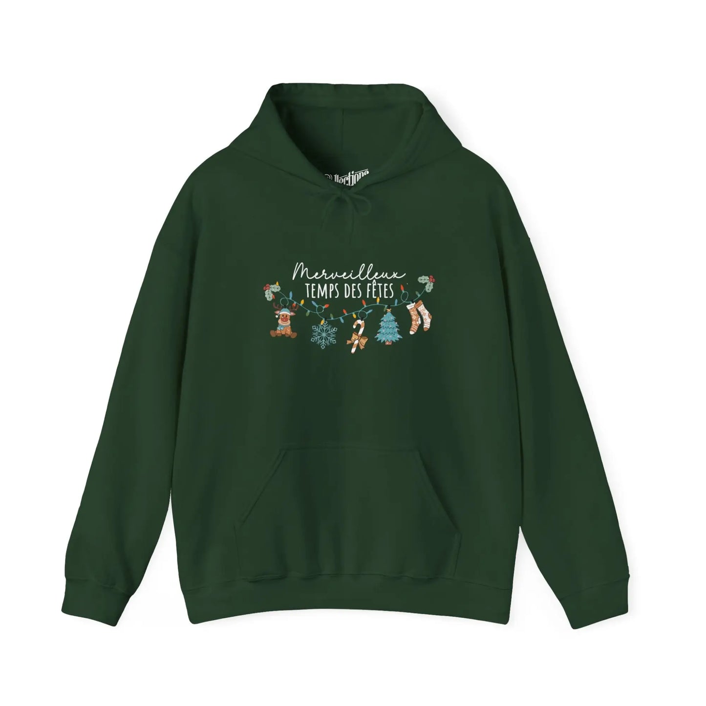 Temps des Fêtes - Sweat à capuche - Sweat à capuche - Merveilleux Temps des Fêtes - Forêt / S / M