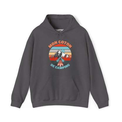 #camping - Sweat à capuche - Sweat à capuche - Mon coton de camping - Charbon / S / M