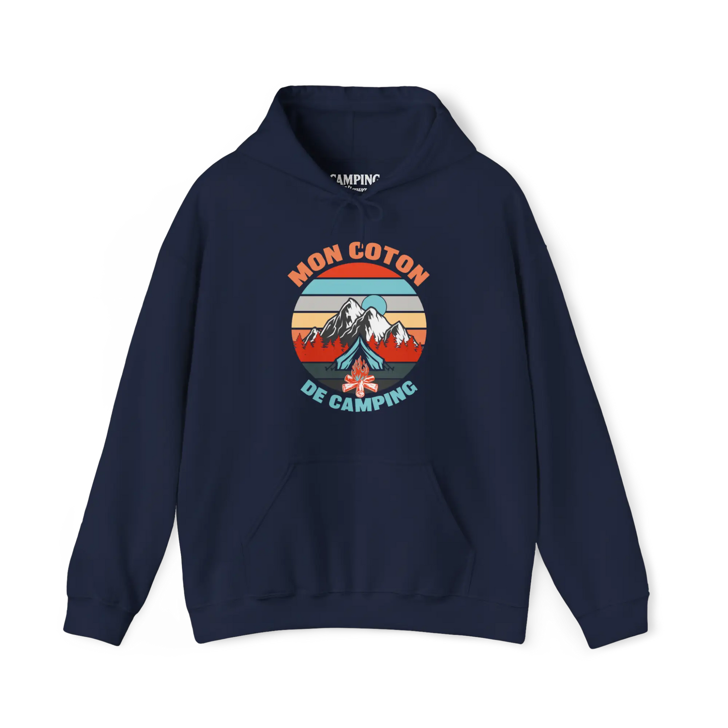 #camping - Sweat à capuche - Sweat à capuche - Mon coton de camping - Marine / S / M