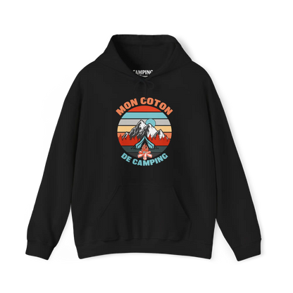 #camping - Sweat à capuche - Sweat à capuche - Mon coton de camping - Noir / S / M
