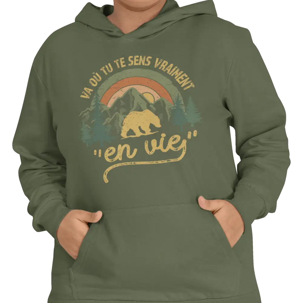 #camping - Sweats à capuche - Sweat à capuche - Où tu te sens en vie