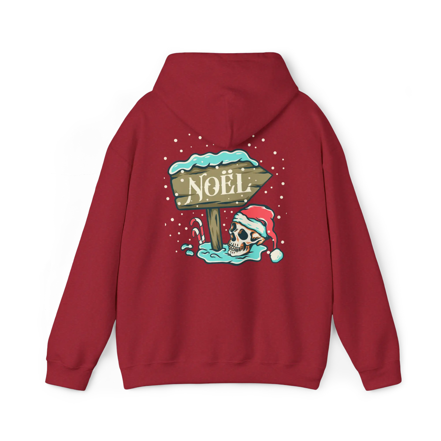 Temps des Fêtes - Sweat à capuche - Sweat à capuche - Pôle Nord Interdit - Cerise Vintage / S / M