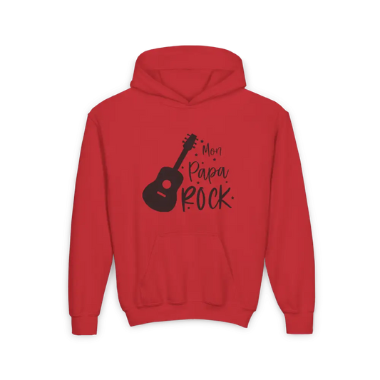 Pour Papa - Sweats à capuche - Sweat à capuche pour enfant - Mon Papa rock - Rouge / 2T