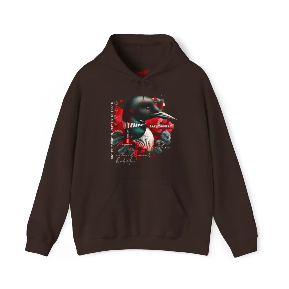 Local d’abord - Sweat à capuche - Sweat à capuche - Saint-Donat – L’esprit habite ici - Chocolat / S / M