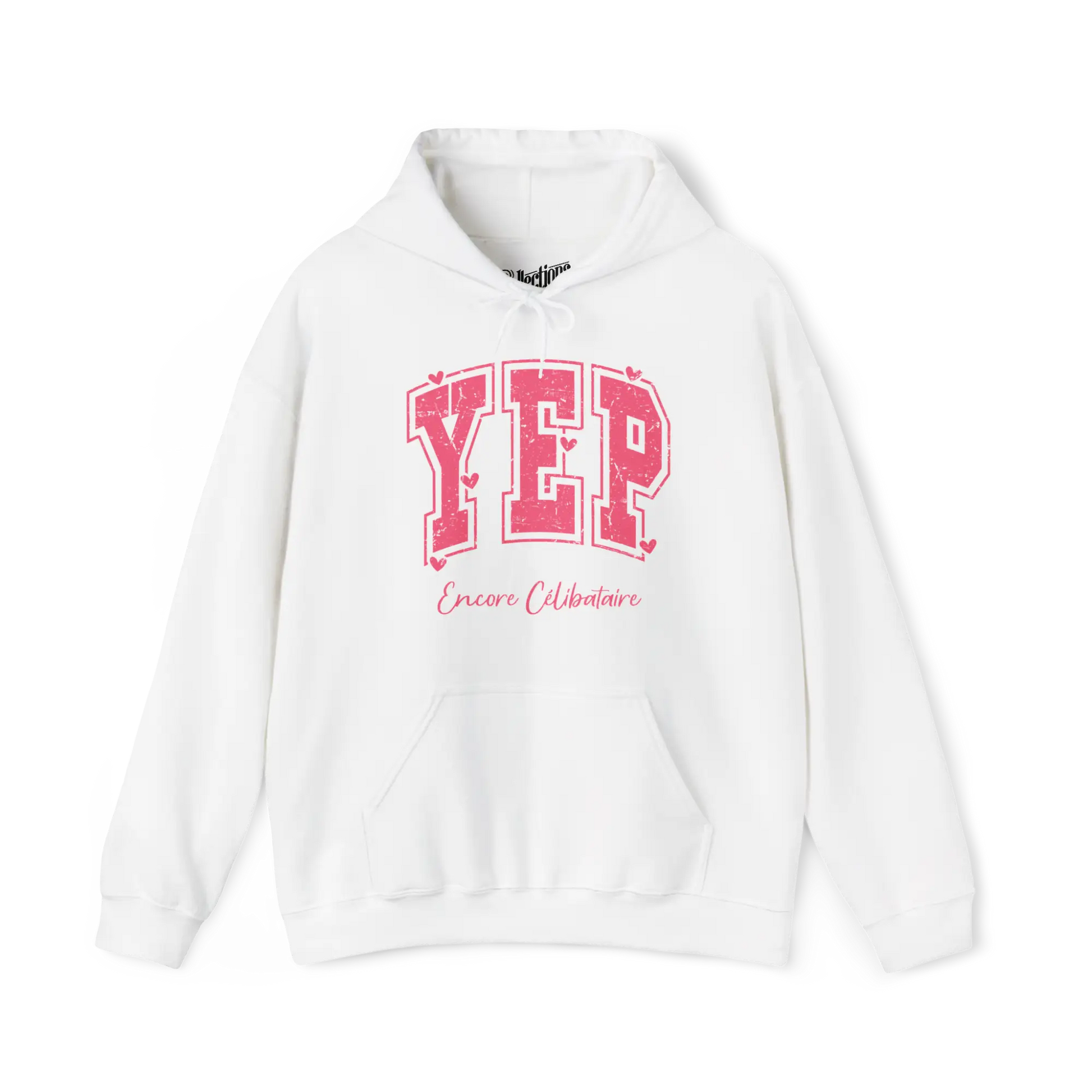 Saint-Valentin - Sweat à capuche - Sweat à capuche - Yep! Encore célibataire! - Blanc / S / M