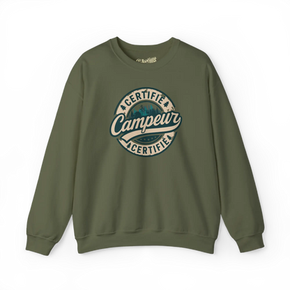 #camping - Sweat-shirt - Sweat-shirt – Campeur Certifié - Militaire / S / M