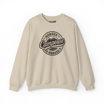 #camping - Sweat-shirt - Sweat-shirt – Campeuse Agréée - Sable / S / M
