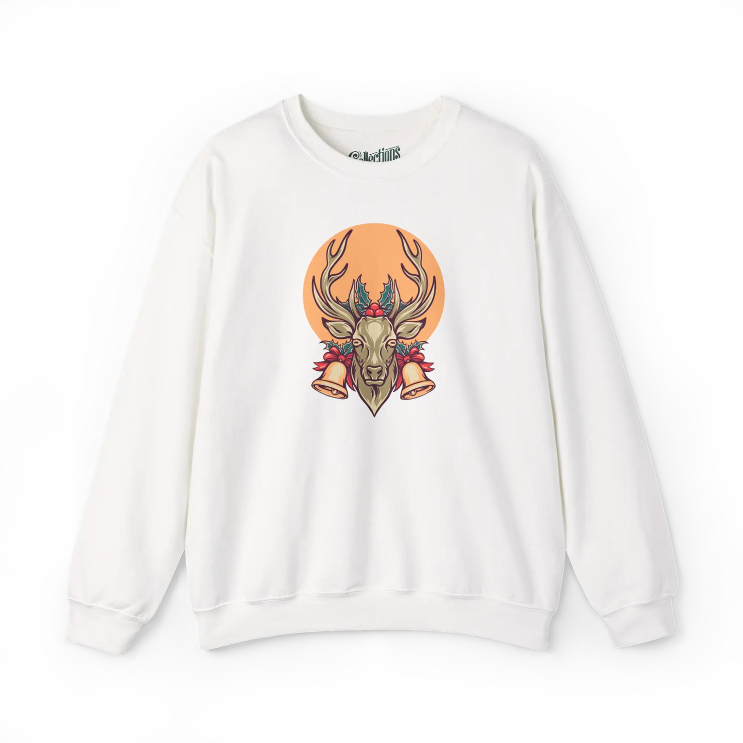 Temps des Fêtes - Sweat-shirt - Sweat-shirt - Cerf de Noël - Blanc / S / M
