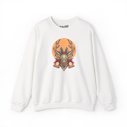 Temps des Fêtes - Sweat-shirt - Sweat-shirt - Cerf de Noël - Blanc / S / M