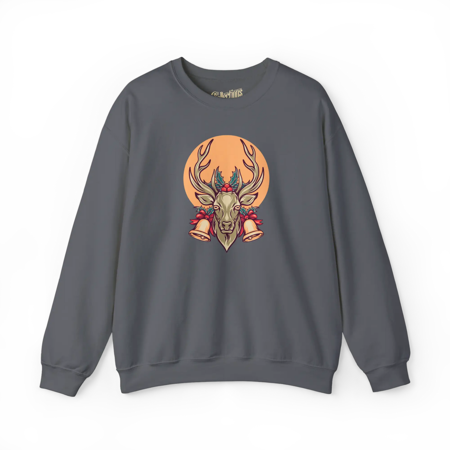 Temps des Fêtes - Sweat-shirt - Sweat-shirt - Cerf de Noël - Charbon / S / M