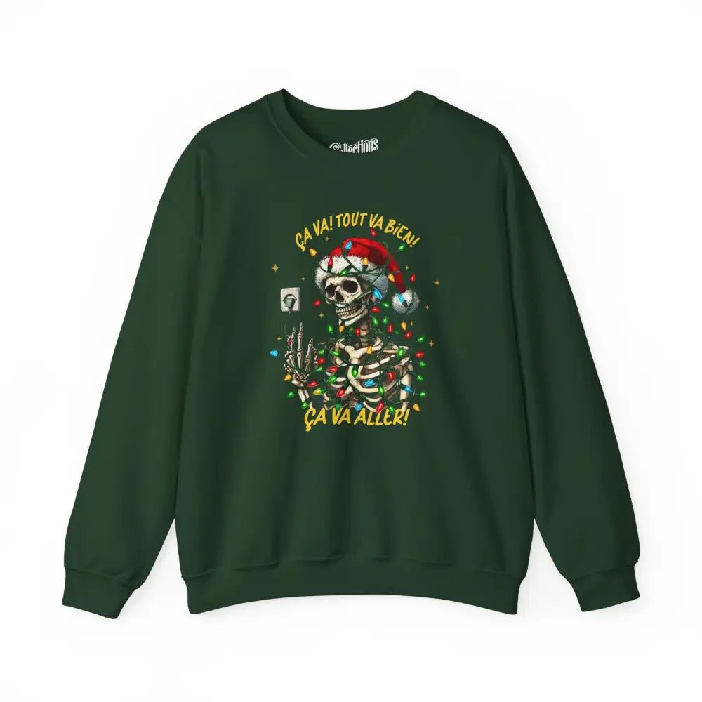 Temps des Fêtes - Sweat-shirt - Sweat-shirt – C’est Noël! Ça va aller! Forêt / S / M