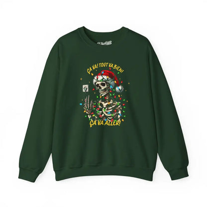Temps des Fêtes - Sweat-shirt - Sweat-shirt – C’est Noël! Ça va aller! Forêt / S / M