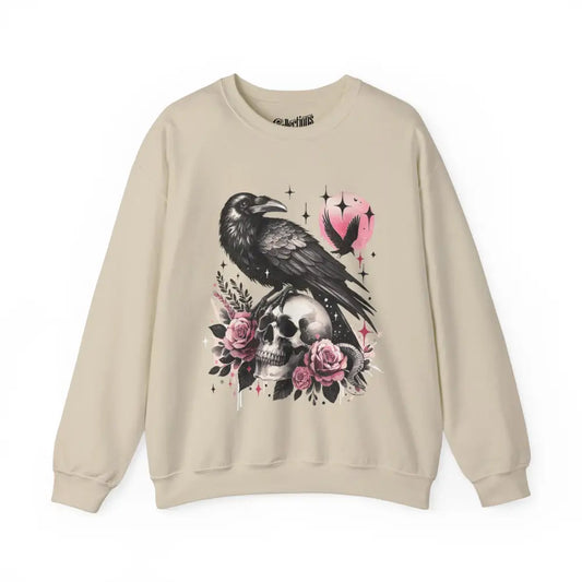 Halloween - Sweat-shirt - Sweat-shirt - Corbeau mystérieux - Sable / S / M