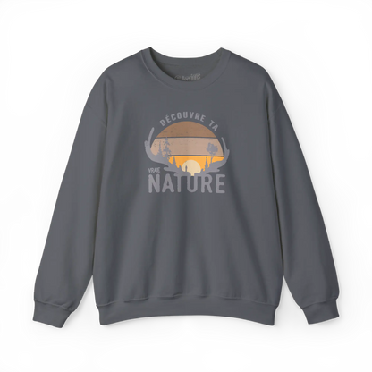 #camping - Sweat-shirt - Sweat-shirt - Découvre ta vraie Nature - Charbon / S / M