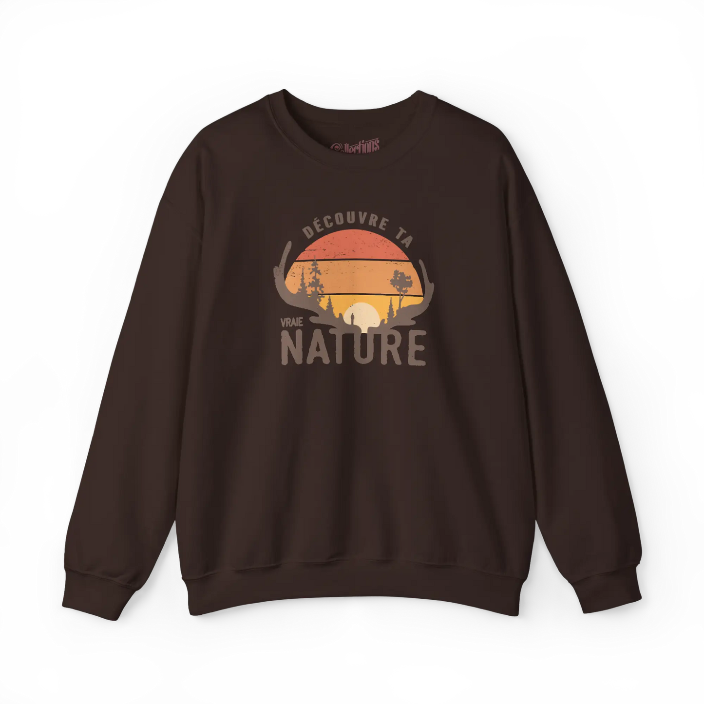 #camping - Sweat-shirt - Sweat-shirt - Découvre ta vraie Nature - Chocolat / S / M