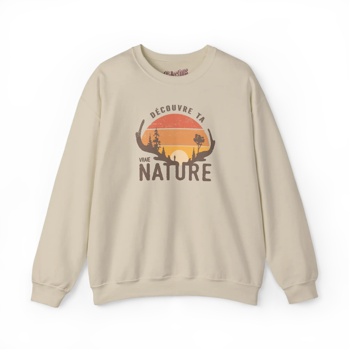 #camping - Sweat-shirt - Sweat-shirt - Découvre ta vraie Nature - Sable / S / M