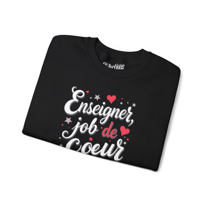 Vie d’Prof - Sweat-shirt - Sweat-shirt - Enseigner job de Coeur - Noir