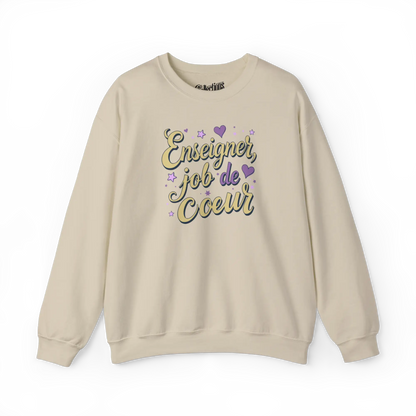 Vie d’Prof - Sweat-shirt - Sweat-shirt - Enseigner job de Coeur - Noir - Sable / S / M