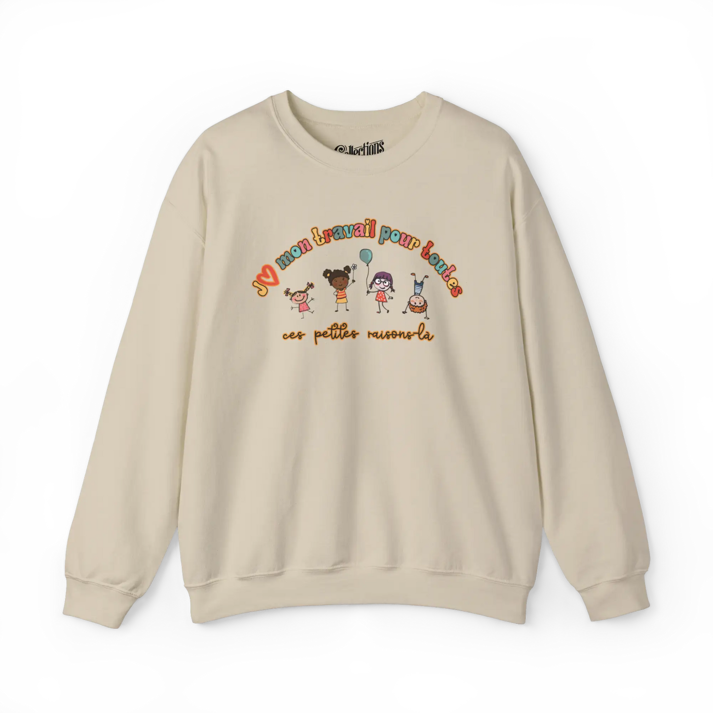Vie d’Prof - Sweat-shirt - J’aime mon travail pour toutes ces petites raisons - Beige / S / M