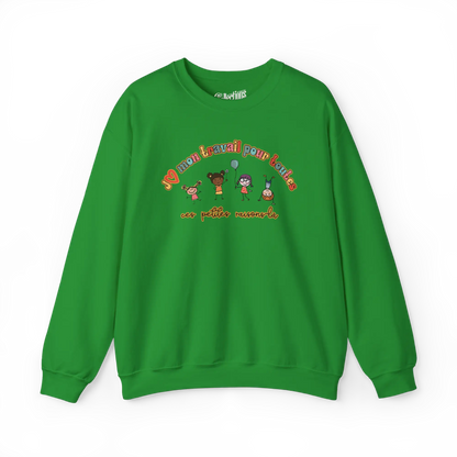 Vie d’Prof - Sweat-shirt - J’aime mon travail pour toutes ces petites raisons - Vert / S / M