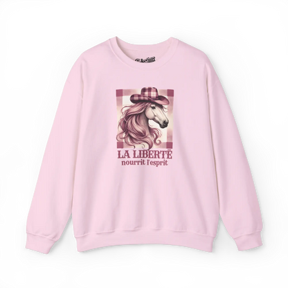 Rodéo Moderne - Sweat-shirt - Sweat-shirt – La liberté nourrit l’esprit - Rose clair / S / M