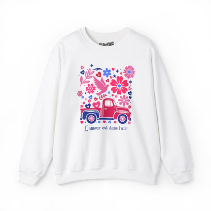 Saint-Valentin - Sweat-shirt - Sweat-shirt - L’amour est dans l’air - Blanc / S / M