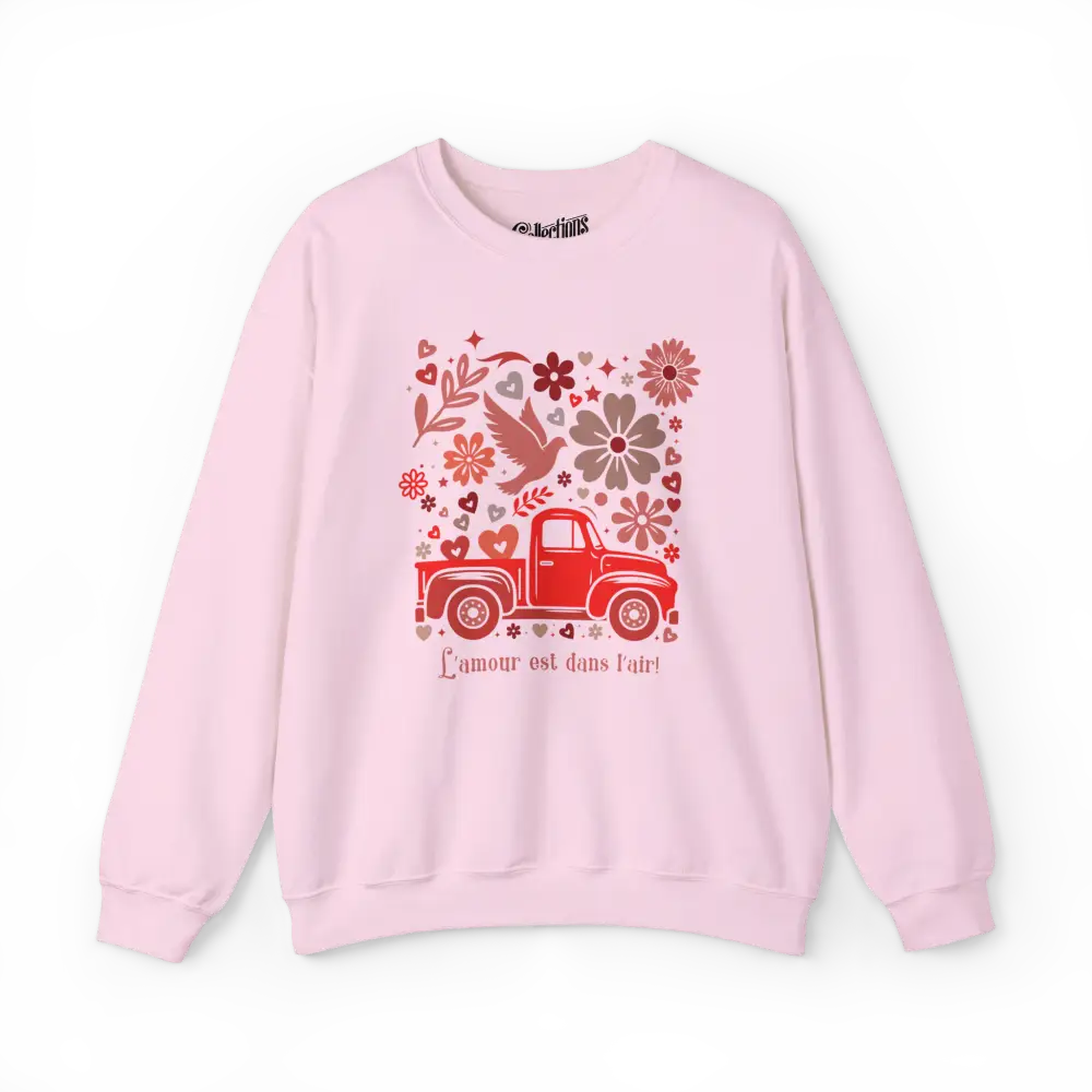Saint-Valentin - Sweat-shirt - Sweat-shirt - L’amour est dans l’air - Rose clair / S / M