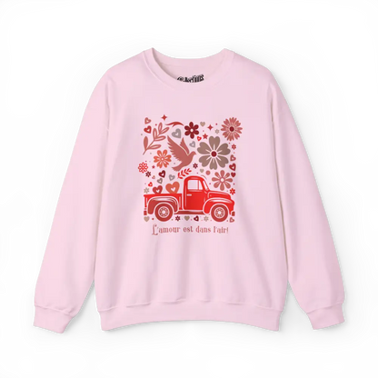 Saint-Valentin - Sweat-shirt - Sweat-shirt - L’amour est dans l’air - Rose clair / S / M
