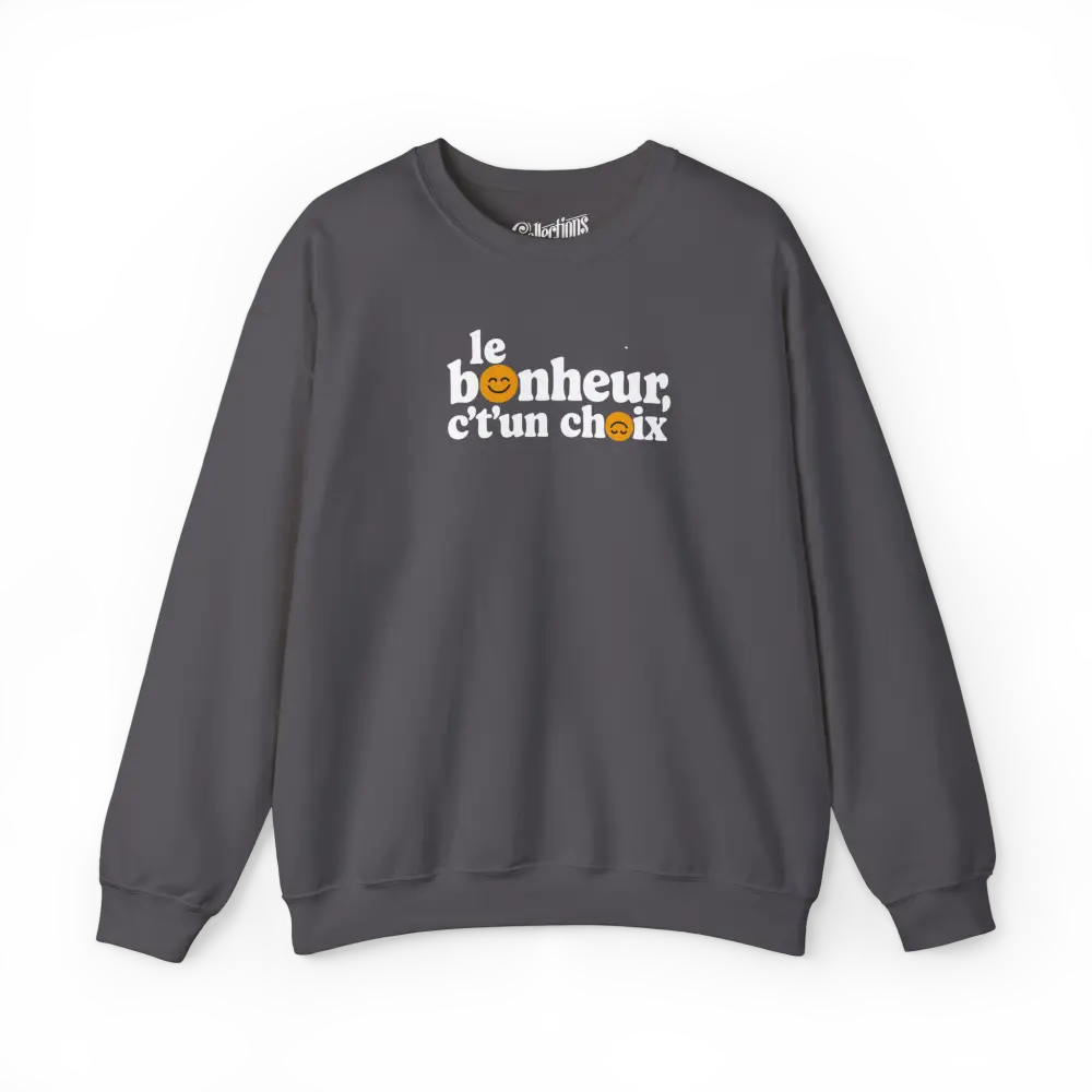 Mot Pour Mot - Sweat-shirt - Sweat-shirt – Le Bonheur c’t’un choix - Charbon / S / M