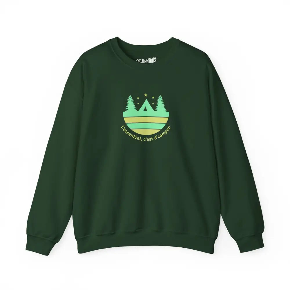 #camping - Sweat-shirt - Sweat-shirt - L’essentiel c’est de camper - Forêt / S / M