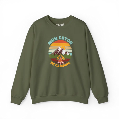 #camping - Sweat-shirt - Sweat-shirt - Mon coton de camping - Militaire / S / M