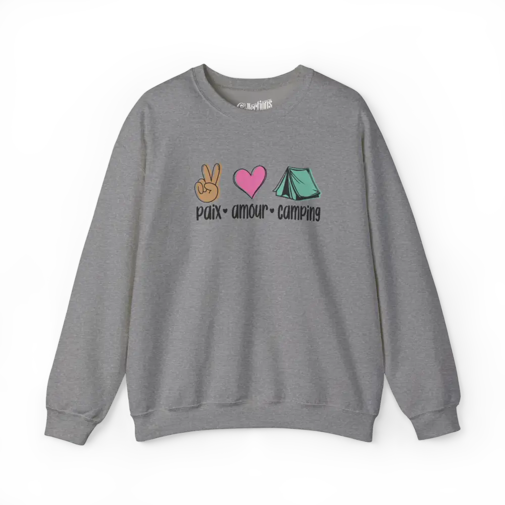 #camping - Sweat-shirt - Sweat-shirt - Paix amour camping - Graphite / S / M