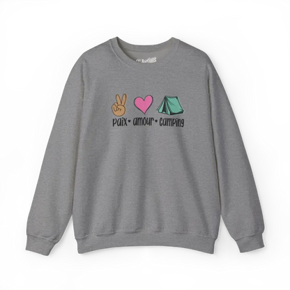 #camping - Sweat-shirt - Sweat-shirt - Paix amour camping - Graphite / S / M