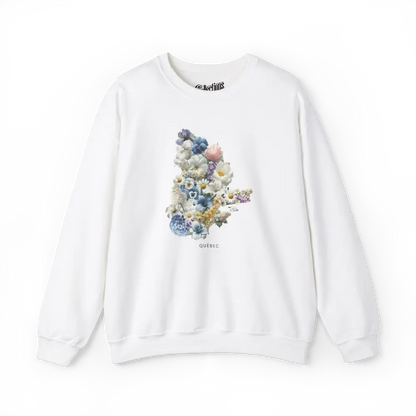 Local D’abord - Sweat-shirt - Sweat-shirt - Québec fleuri - Blanc / S / M
