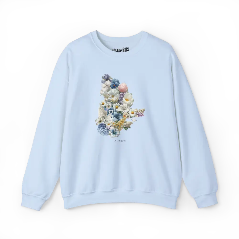 Local D’abord - Sweat-shirt - Sweat-shirt - Québec fleuri - Bleu clair / S / M