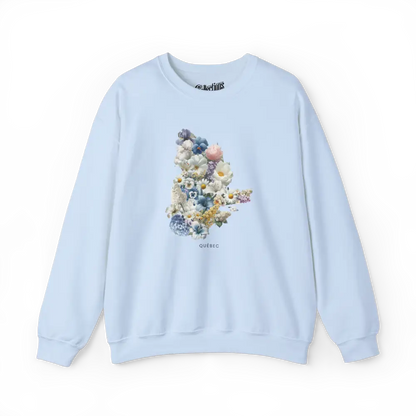 Local D’abord - Sweat-shirt - Sweat-shirt - Québec fleuri - Bleu clair / S / M