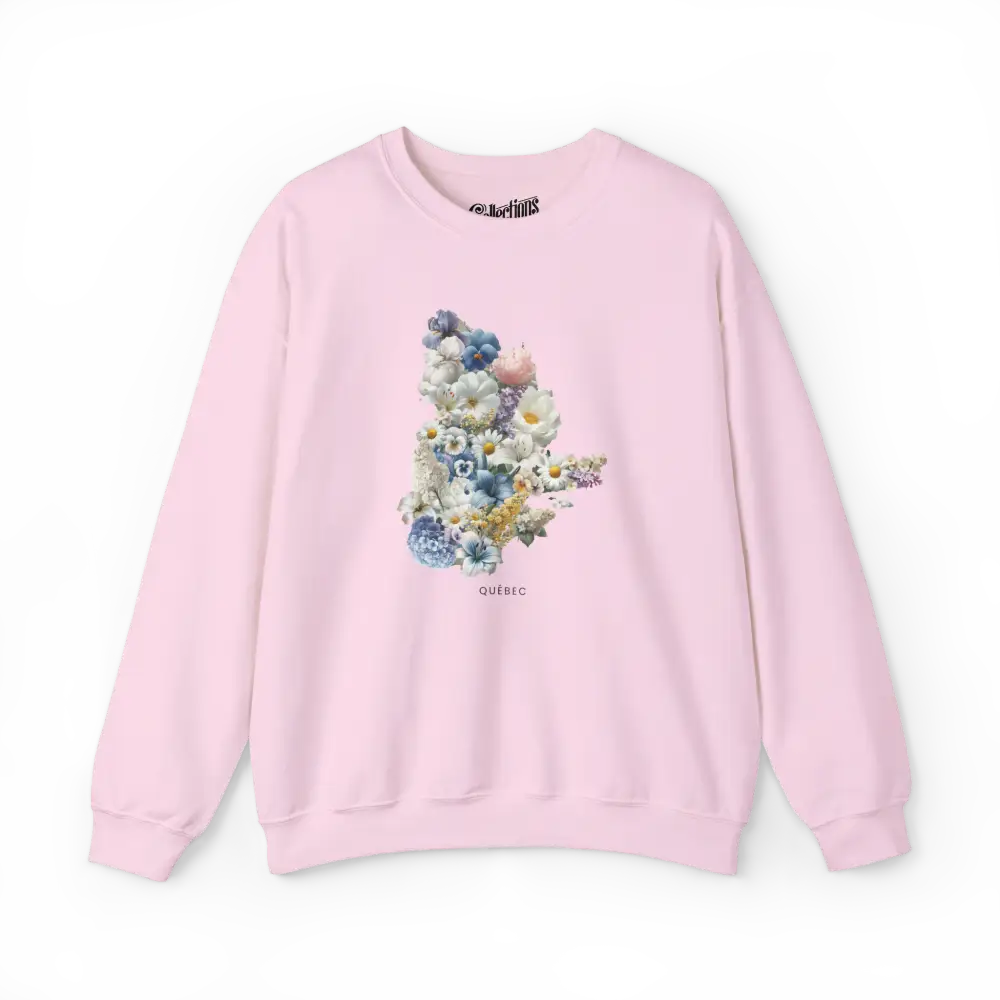 Local D’abord - Sweat-shirt - Sweat-shirt - Québec fleuri - Rose clair / S / M