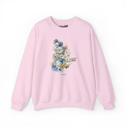 Local D’abord - Sweat-shirt - Sweat-shirt - Québec fleuri - Rose clair / S / M