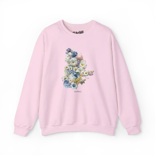 Local D’abord - Sweat-shirt - Sweat-shirt - Québec fleuri - Rose clair / S / M