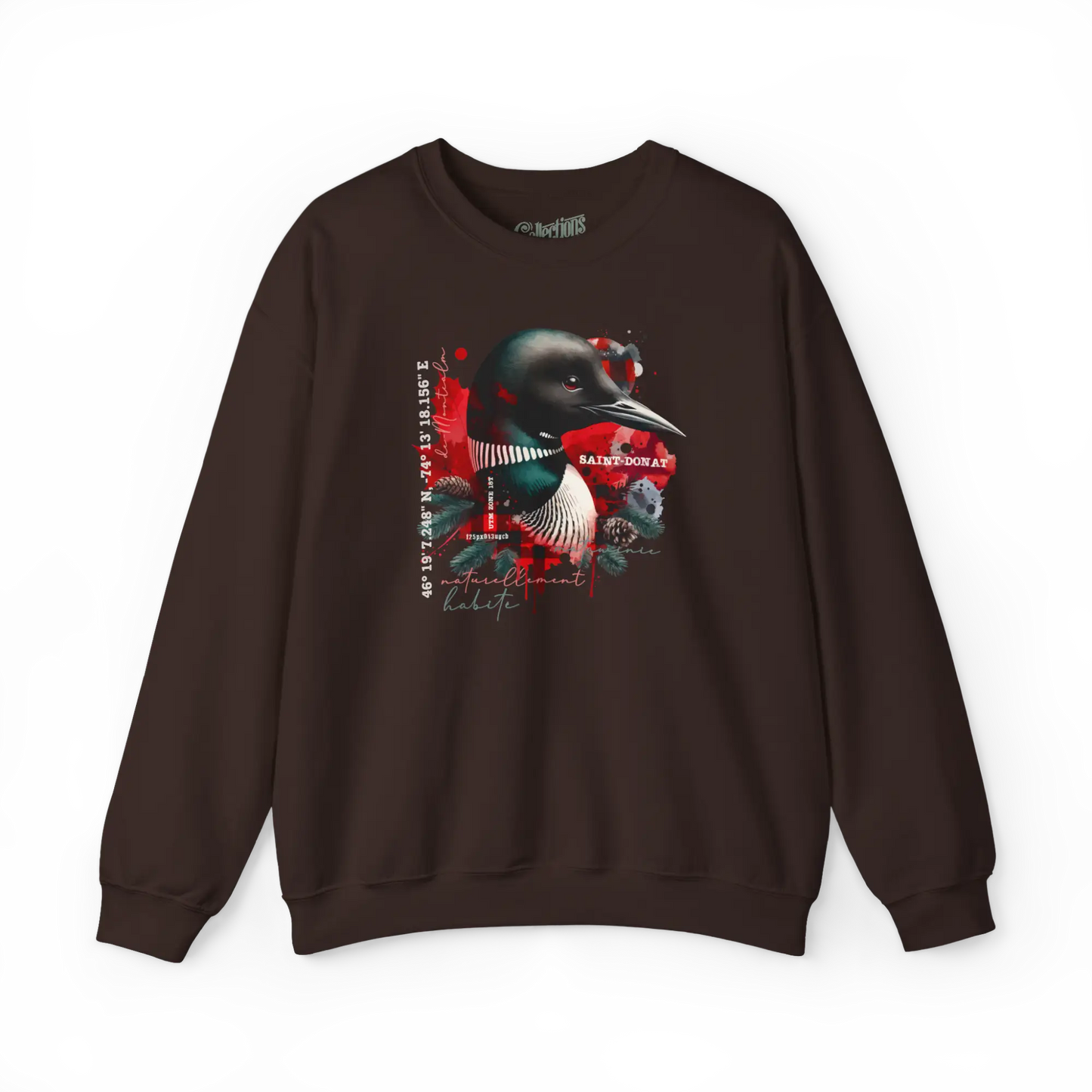 Local d’abord - Sweat-shirt - Sweat-shirt - Saint-Donat – L’esprit habite ici - Chocolat / S / M