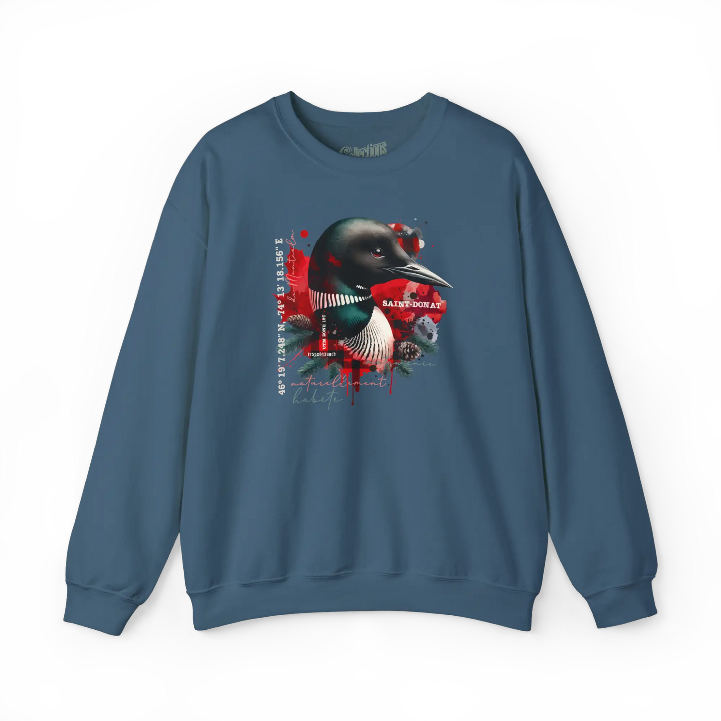 Local d’abord - Sweat-shirt - Sweat-shirt - Saint-Donat – L’esprit habite ici - Indigo / S / M