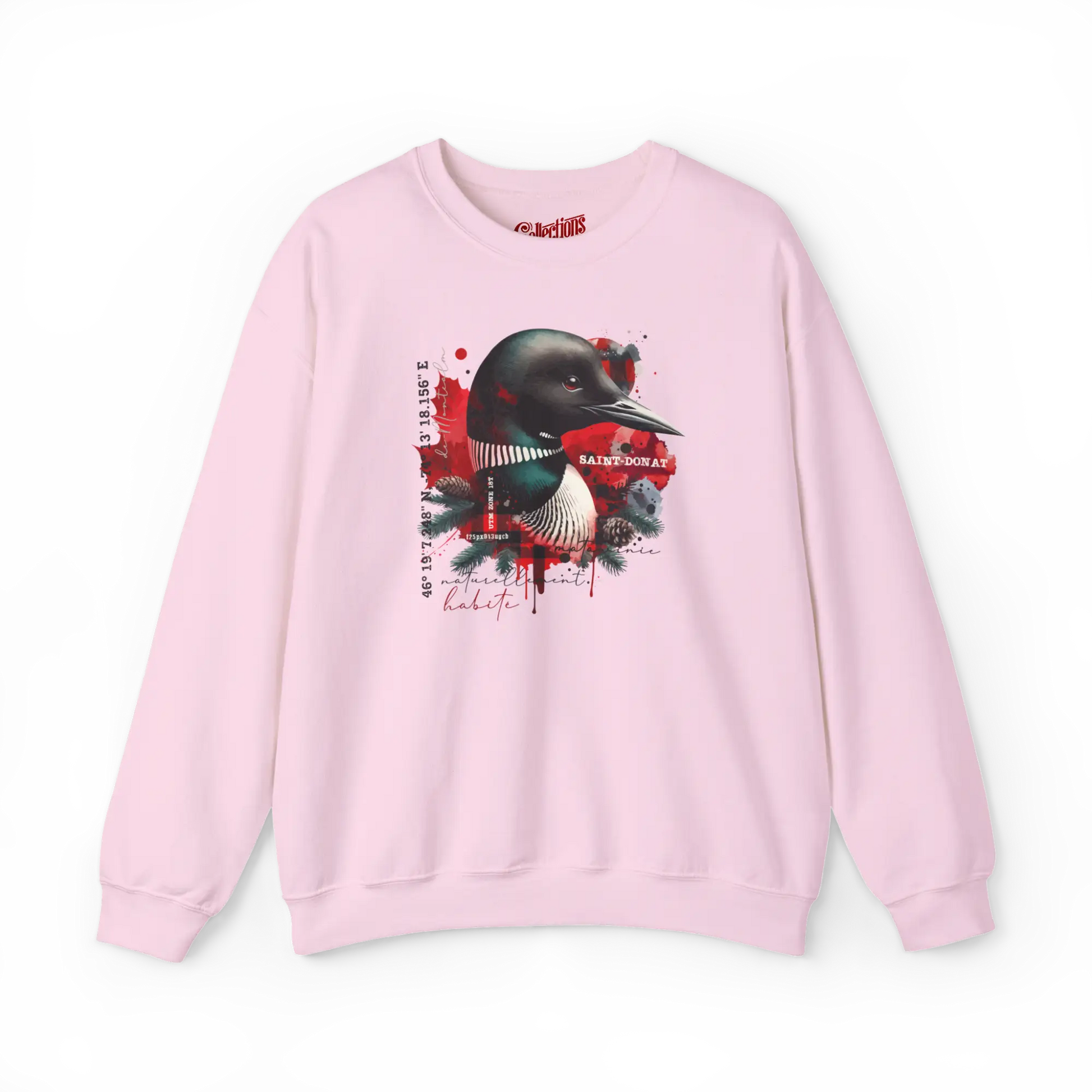 Local d’abord - Sweat-shirt - Sweat-shirt - Saint-Donat – L’esprit habite ici - Rose clair / S / M