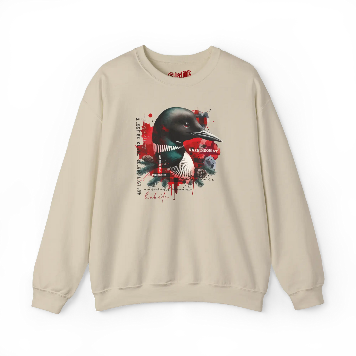 Local d’abord - Sweat-shirt - Sweat-shirt - Saint-Donat – L’esprit habite ici - Sable / S / M