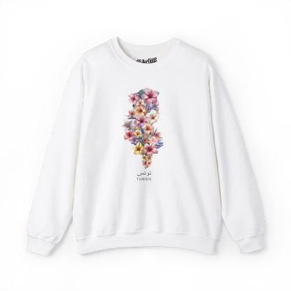 Globe-trotteurs - Sweat-shirt - Sweat-shirt - Tunisie en fleurs - Blanc / S / M