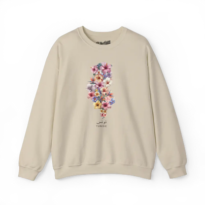 Globe-trotteurs - Sweat-shirt - Sweat-shirt - Tunisie en fleurs - Sable / S / M