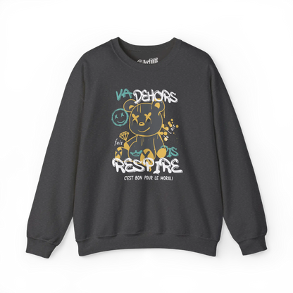 Vie d’Phoqué - Sweat-shirt - Sweat-shirt - Va Dehors pis Respire - Cendre foncé / S / M