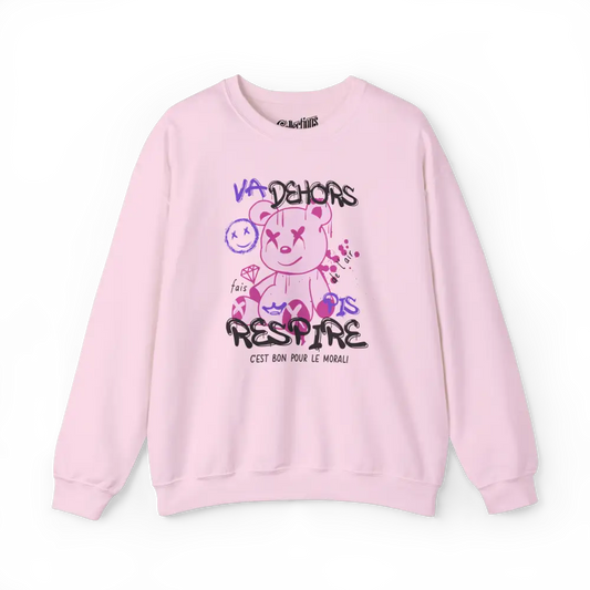 Vie d’Phoqué - Sweat-shirt - Sweat-shirt - Va Dehors pis Respire - Rose clair / S / M